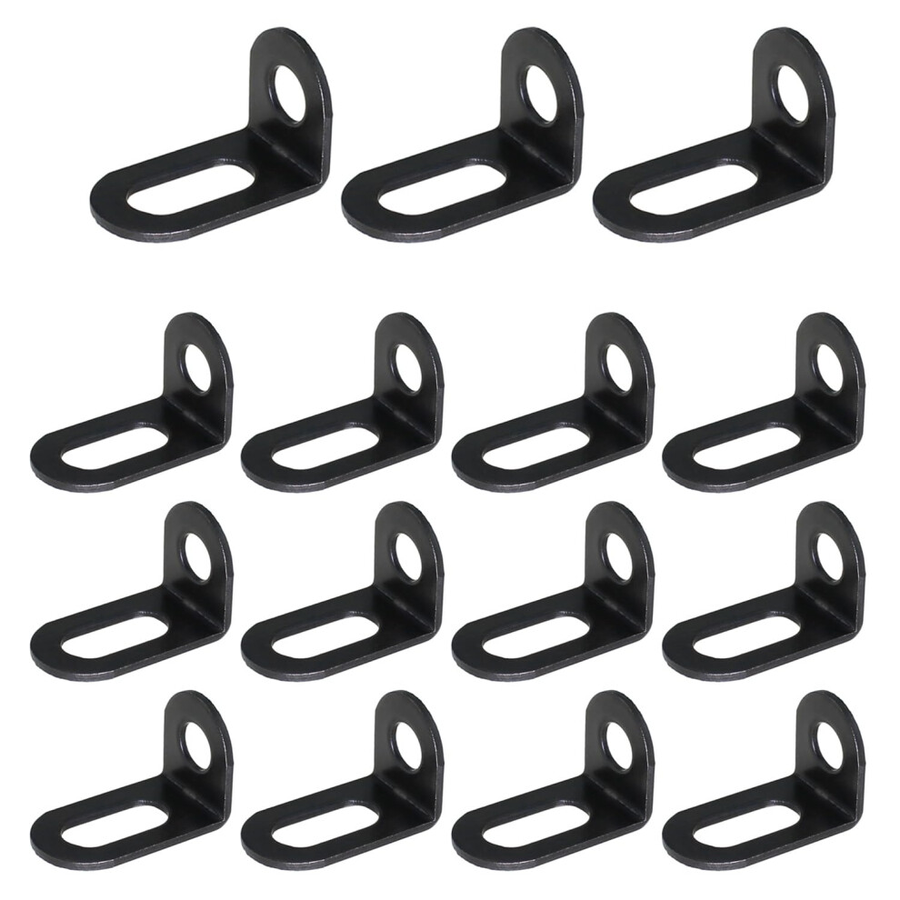 15Pcs Black Adjustable Heavy Duty L Shape Shelf Brackets Metal Corner Braces For Furniture 9365369315280
