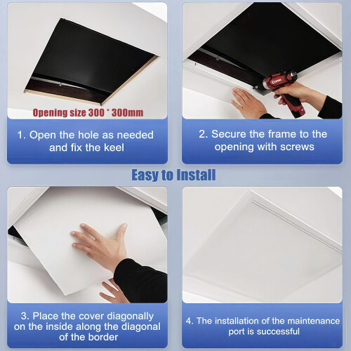 2 Pack 12x12 Inch Metal Access Panel for Drywall Ceiling, RustResistant Hinged Door with Screwdriver Latch 1