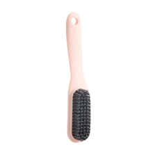 Soft Bristle Long Handle Shoe Cleaning Brush with Flat Head for Laundry, Pink Plastic