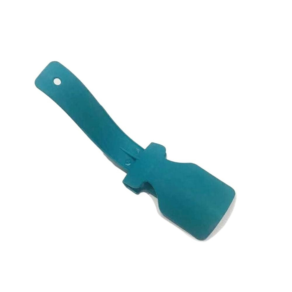 Blue Shoe Horn With Handle Plastic, Easy Sock Aid And Shoe Lifter For Elderly Or Disabled