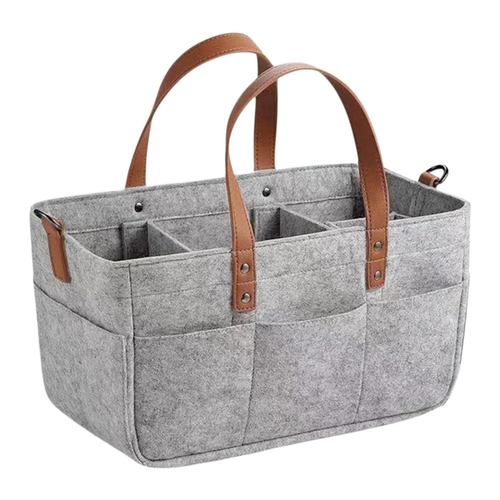 Nappy Caddy Organiser Portable Car Nappy Holder Tote Bag (Light Grey)