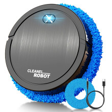 Robot Vacuum and Mop, Wireless Smart Cleaner, UltraThin Quiet, Wet/Dry for Pet Hair, Carpet, Hard Floor, Black