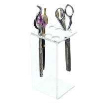 Acrylic Scissors Holder with Clear 6Hole Rack, Salon Shear Organizer for Barber and Hairdresser