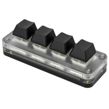 Portable Gaming Mechanical Keyboard 4 Keys RGB Black Type C to USB Connection