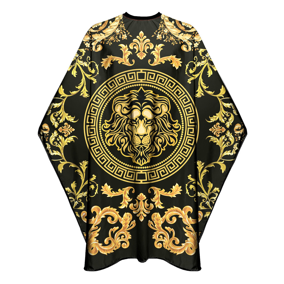 Gold Professional Waterproof Barber Cape With Snap Closures, Large Antistatic Hair Cutting Cape 63X56