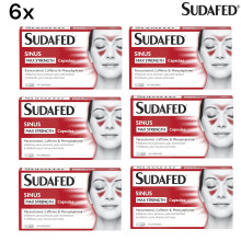 6x Sudafed Sinus Max Strength Capsules (Red) Nasal & Headache Relief