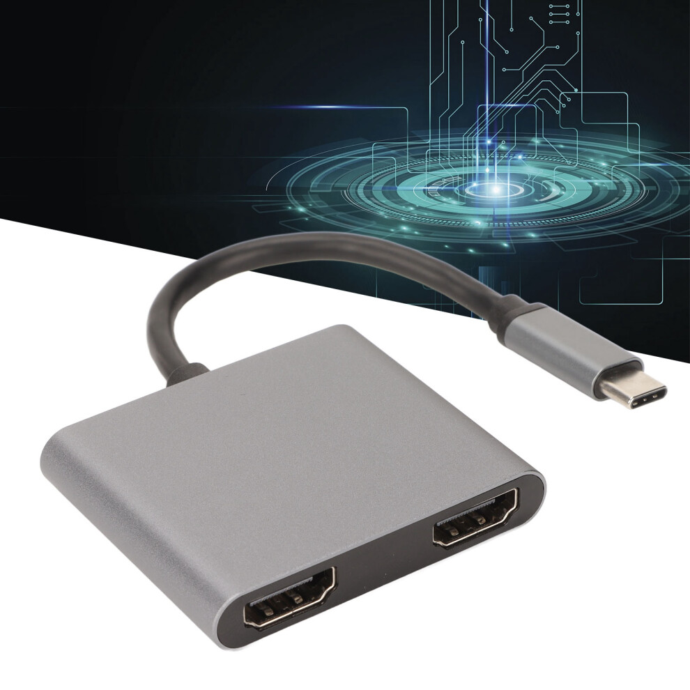 Usb C To Dual Hdmi Hub 4K 60Hz Adapter For Macbook Laptop Office Use 5071382238874