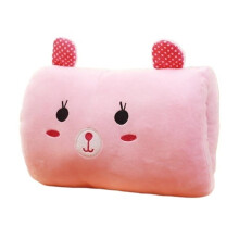 Kids Cartoon Hand Warmer Pillow with Arm Support for Travel and Office, Light Pink 30x20cm