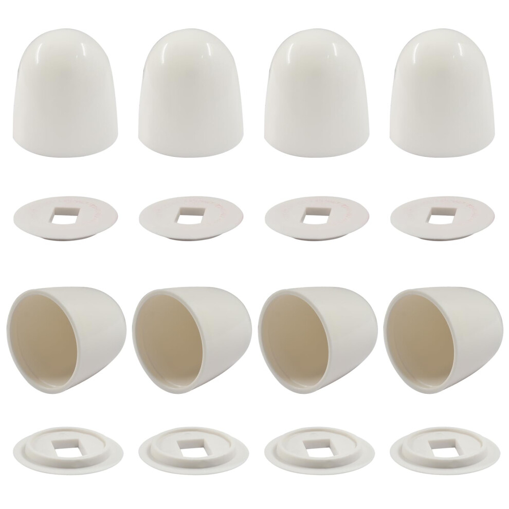 8 Pack Universal Toilet Bolt Caps White Plastic Pushon Covers With Washers For Seamless Installation 9070919618383