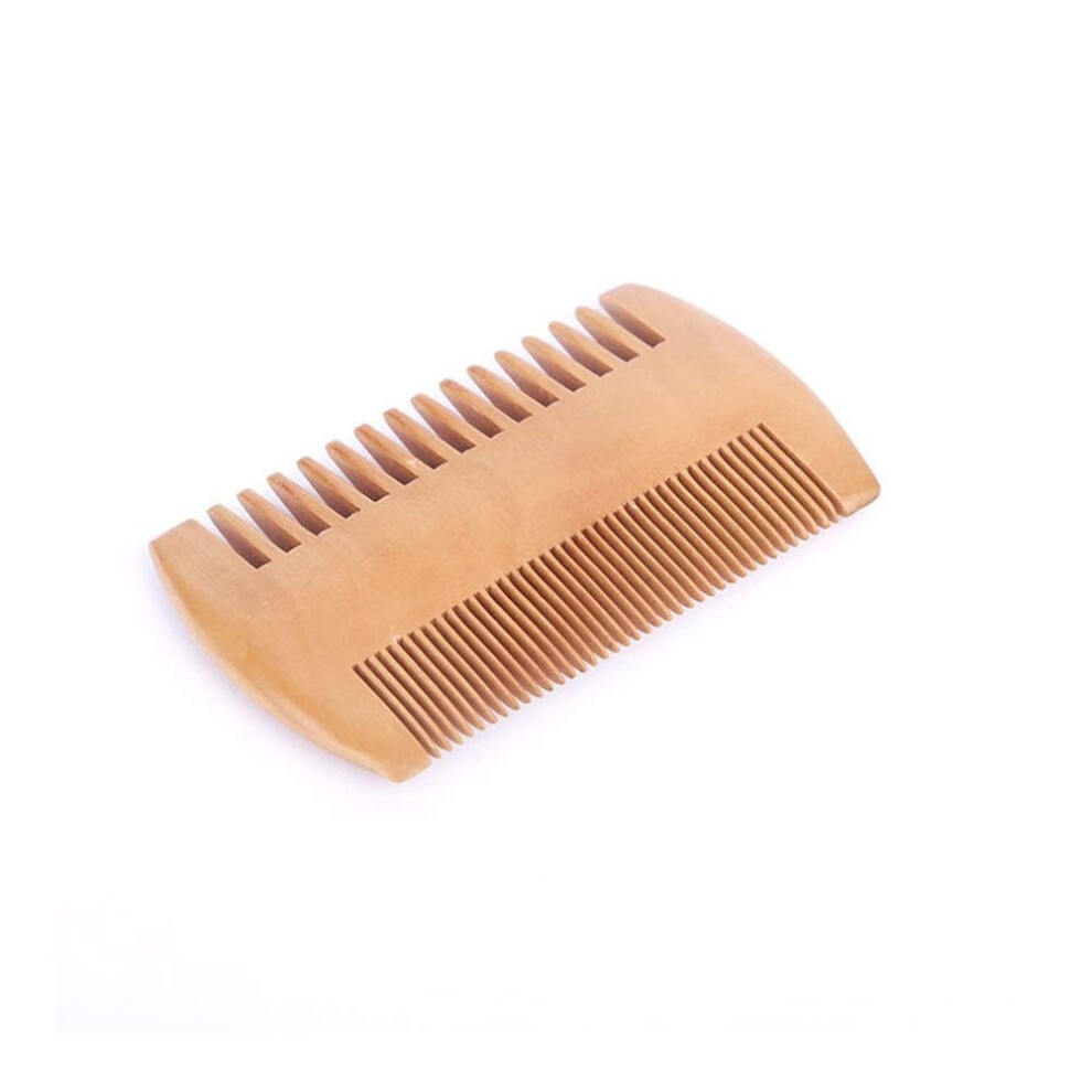 Unisex Doublesided Wooden Hair Comb With Dualsided Teeth For Static Travel And Beard Grooming