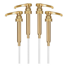 4 Pack Gold Coffee Syrup Pump for 750ml Bottle, No Leak 0.25 Oz Dispenser Compatible with Torani