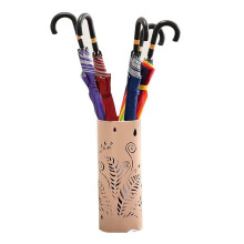 Umbrella Stand Metal Holder with Drip Tray Hooks Round 20x50cm for Entryway Organization