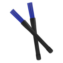 2 Pcs Retractable Jazz Drum Brushes with Ergonomic Rubber Handles for Rock and Beginner Drummers in Blue