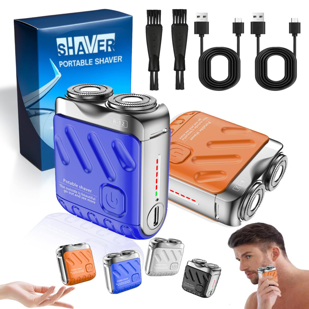 Electric Shaver for Men USB Rechargeable Waterproof Razor with Dual Ring Blades for Travel