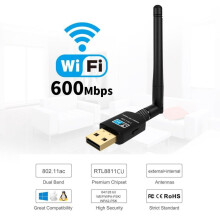 Plug-and-Play-WLAN-Netzwerkadapter, IEEE802.11ac-Standard-USB-WLAN-Adapter, Highspeed-WLAN-Dongle für Laptop und Desktop-PC, Dualband