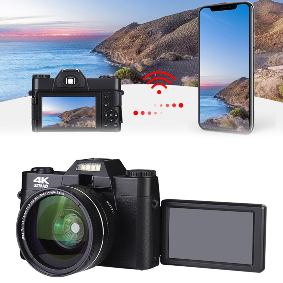 Travel Companion: 4K Digital Camera With Wide Angle Lens, Macro Lens For Stunning Detail, Built-In Filters To Enhance Your Visual Narrative 9149926054887
