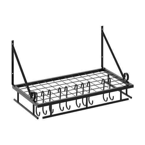 Living And Home (45*24*25cm) Kitchen Wall Mounted Metal Shelf Pan Pot Rack 1