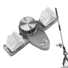 Mop and Broom Holder Wall Mounted Organizer with Suction Cup Hooks for Kitchen Bathroom Gray