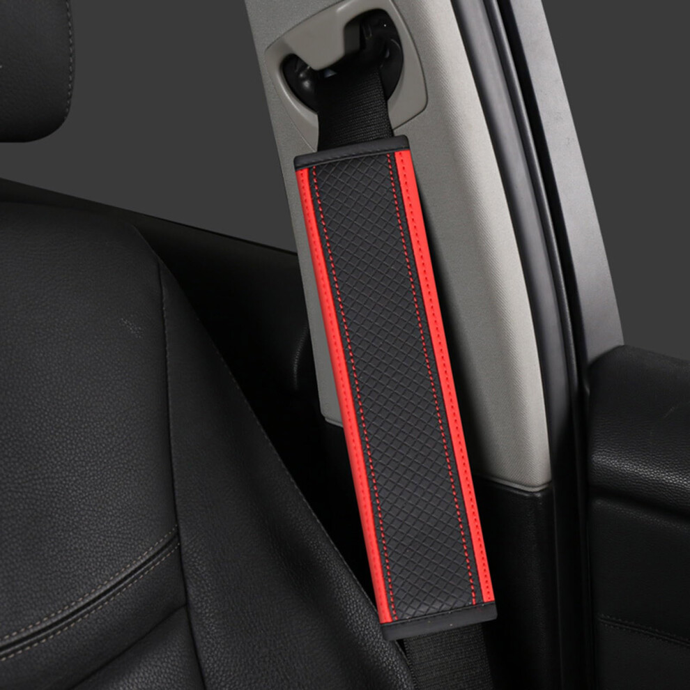 2 Pcs Car Seat Belt Pad For Benz Sclass, Shoulder Protection Cover, Blackred 9044945390872