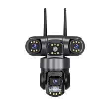 Outdoor Security Camera 6K Ultra HD Triple Lens Night Vision Waterproof WiFi IP CCTV System US Plug