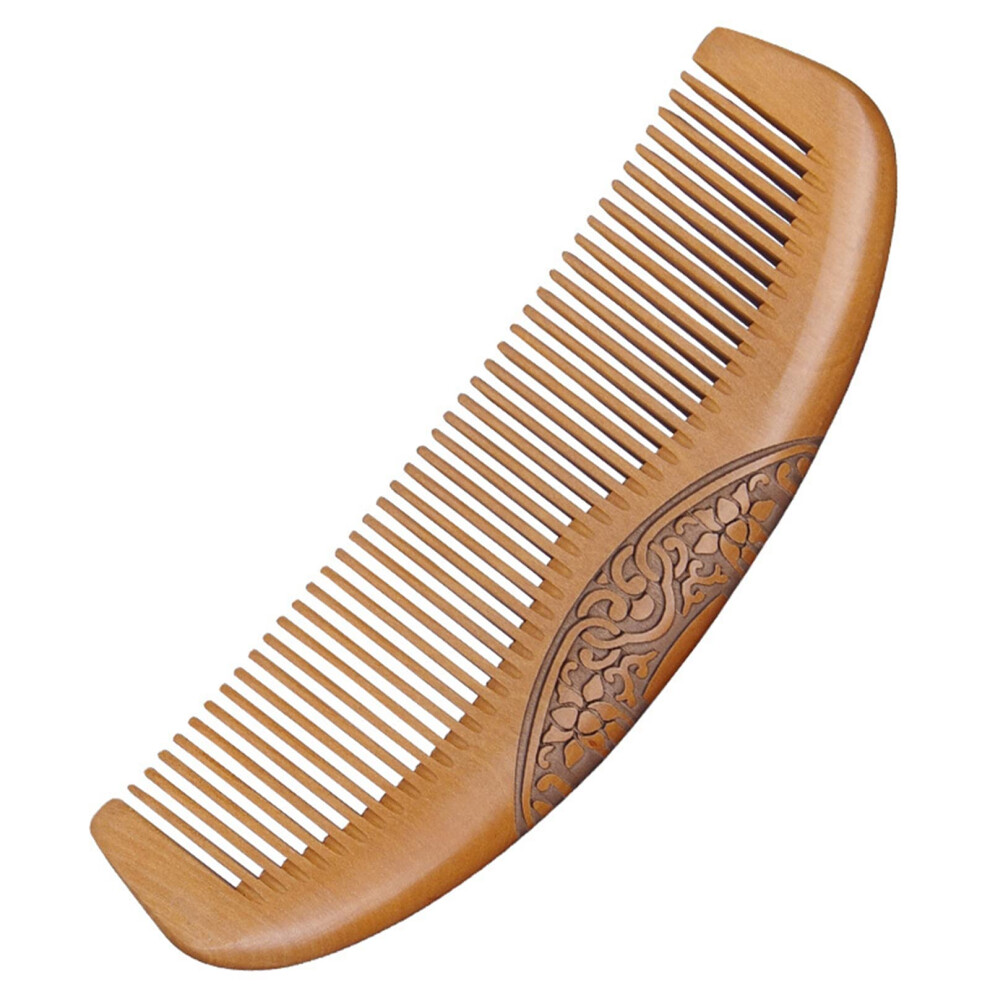Handmade Wooden Hair Comb AntiStatic Sandalwood Detangler with Smooth Scalp Protection