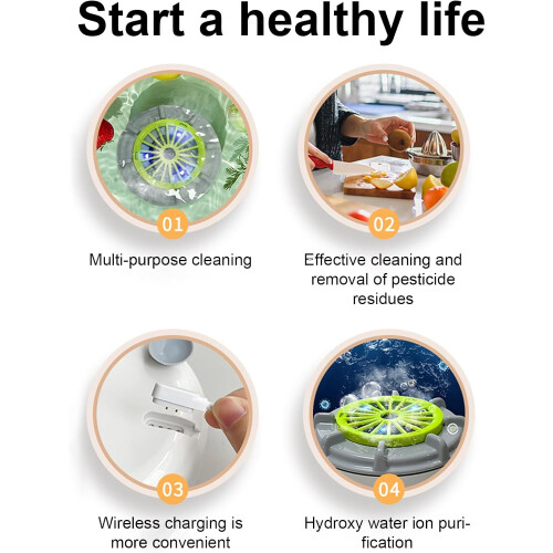 Fruit Cleaner Spinner  Portable Electric Purifier Automatic Cleaning Machine 1