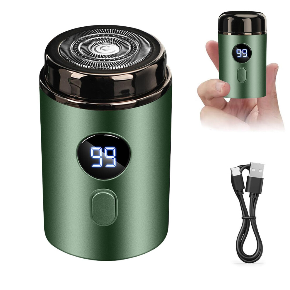 Electric Shaver for Men USB Rechargeable Waterproof Wet Dry with LED Display Triple Blades Green
