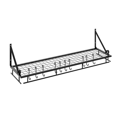 Living And Home (90*24*25cm) Kitchen Wall Mounted Metal Shelf Pan Pot Rack 1