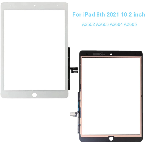 For iPad 9 2021 9th Gen A2602 A2604 Touch Digitizer Screen Replacement+Adhesive White