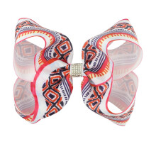 Hair Bows for Girls Red Rhinestone Large Bow Hair Clip with Secure Alligator Barrette for Women Teens