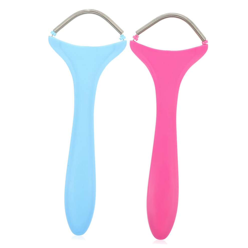 2Pcs Facial Hair Removal Tool with Smooth Spring Epilator and Ergonomic Grip for All Skin Types
