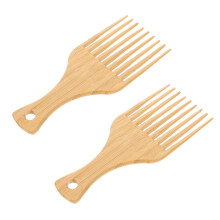 Wide Tooth Bamboo Hair Comb for Curly and Thick Hair, Ergonomic Detangling Wooden Comb