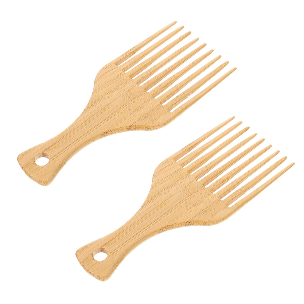 Unisex Wide Tooth Bamboo Hair Comb For Curly And Thick Hair, Ergonomic Detangling Wooden Comb