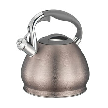 Camping Kettle Stainless Steel With Bakelite Handle, Hemispheric Whistling Pot, 1 L Induction Compatible