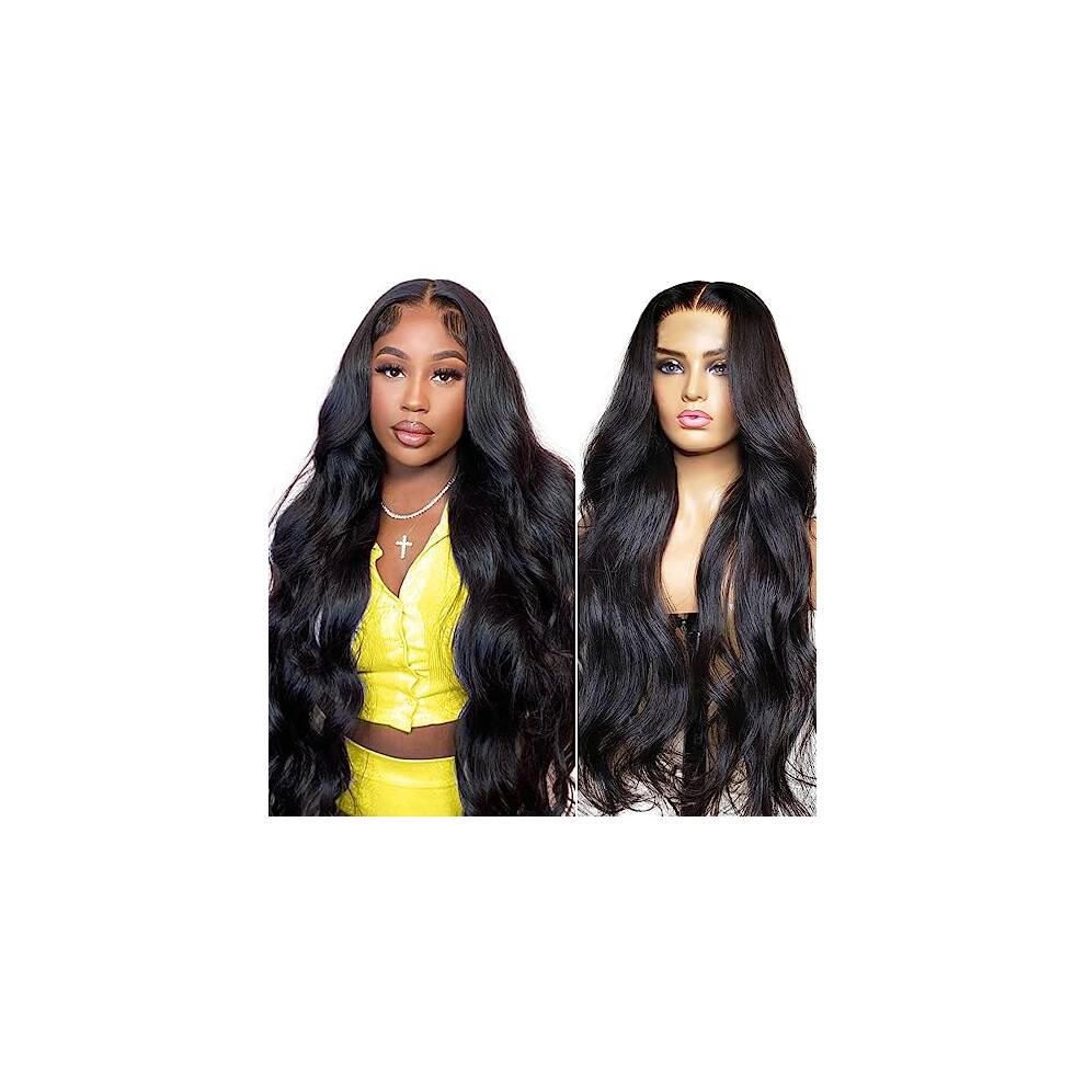 30 Inch Lace Front Wigs Human Hair, 13x4 HD Body Wave Wig, Pre Plucked Glueless for Women