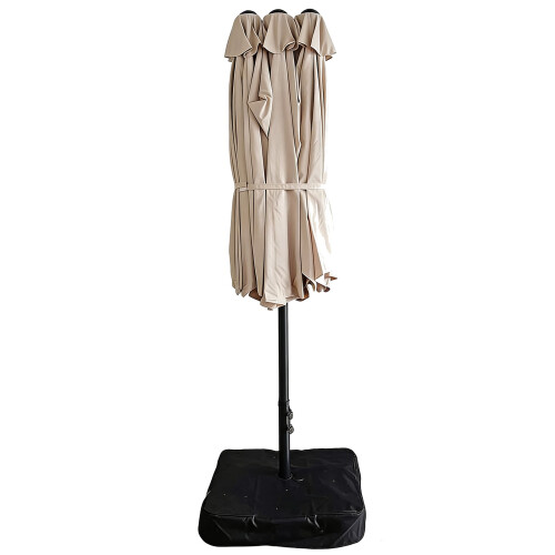 Beige 4.6m Patio Parasol Double Sided Umbrella 2