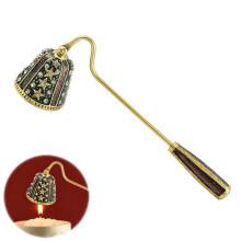 Vintage Gold Candle Snuffer and Extinguisher with Elegant Metal Handle for Safe Flame Out