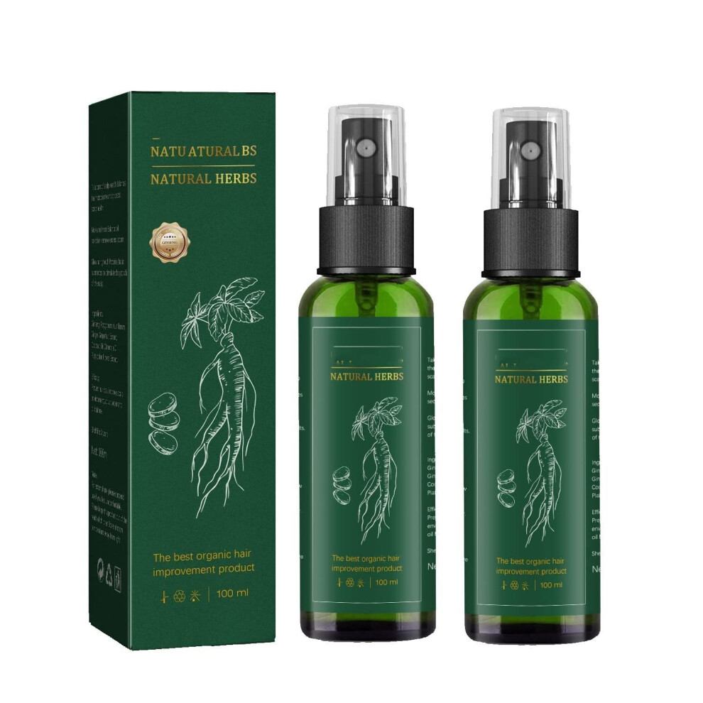 Red Ginseng Hair Growth Spray, Herbal Hair Regrowth Serum For Women And Men, 2Pcs