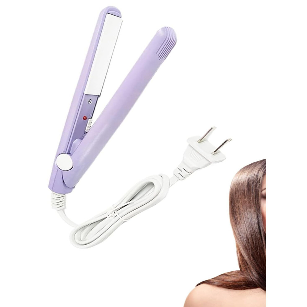 Purple Mini Hair Straightener 2 In 1 Hair Straightener And Curler Tourmaline Ceramic Fast Heat Up