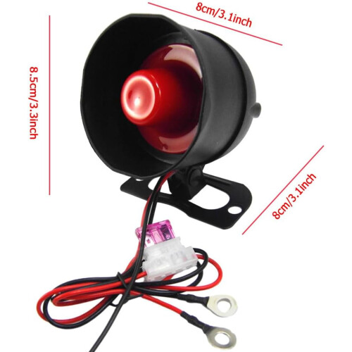 Universal Car Alarm System with 7Level Adjustable Sensitivity, AntiTheft Remote Control, 12V DC 2