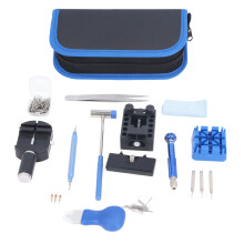 Kit completo para substituição de bateria de relógio com ajuste de elos e ferramentas para remoção da tampa traseira, ideal para relojoeiros