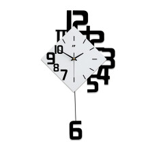 Modern Nordic Pendulum Wall Clock with Large Bold Numbers for Living Room Decor