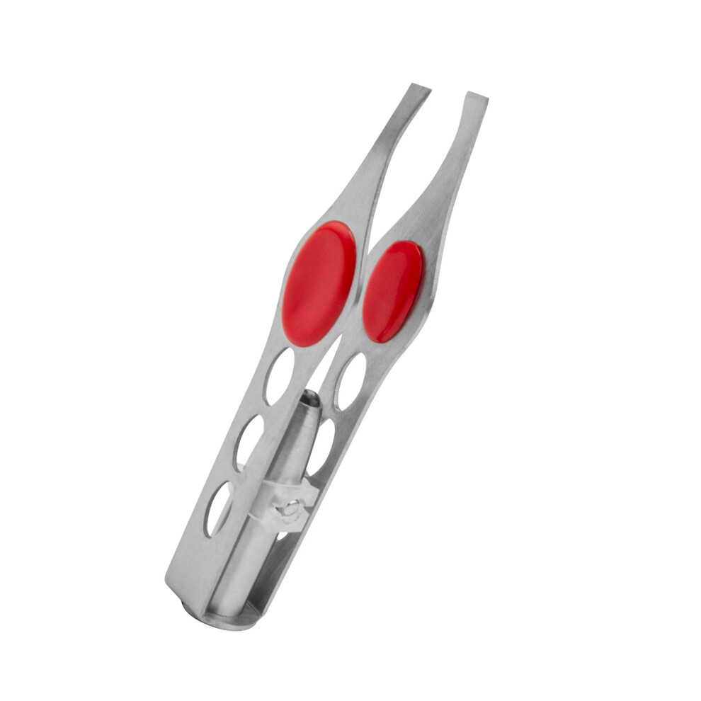 LED Light Eyebrow Tweezers Stainless Steel Precision Hair Removal Tool for Makeup and Grooming