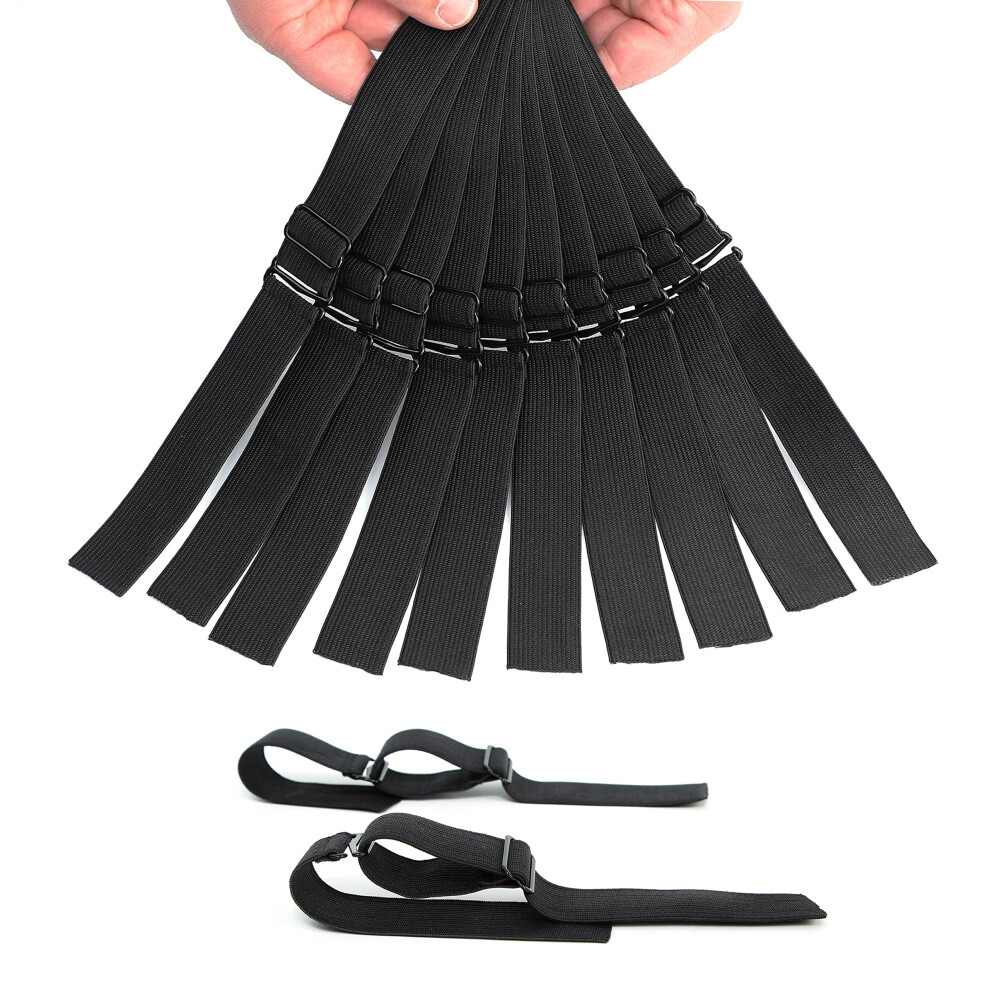 Unisex Black 12Pcs Wig Elastic Bands For Lace Front Wigs, Adjustable Straps For Secure Nonslip Fit, 14'