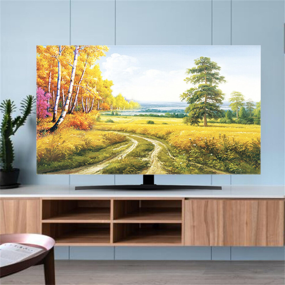 Tv Dust Cover For 4548 Inch Flat Screen, Universal Elastic Polyester Protector With Scenic Design 9365369421790