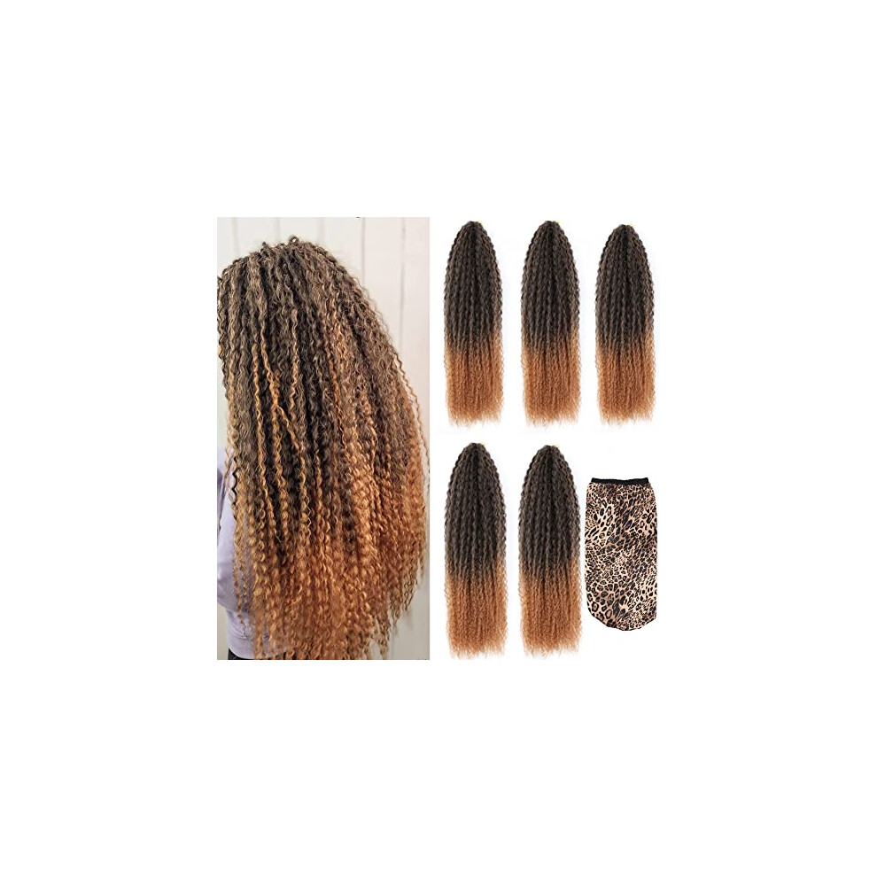 Unisex Black Crochet Braiding Hair Extensions 20 Inch Afro Kinky Curly Water Wave For Women T1b/30 Pack Of 5