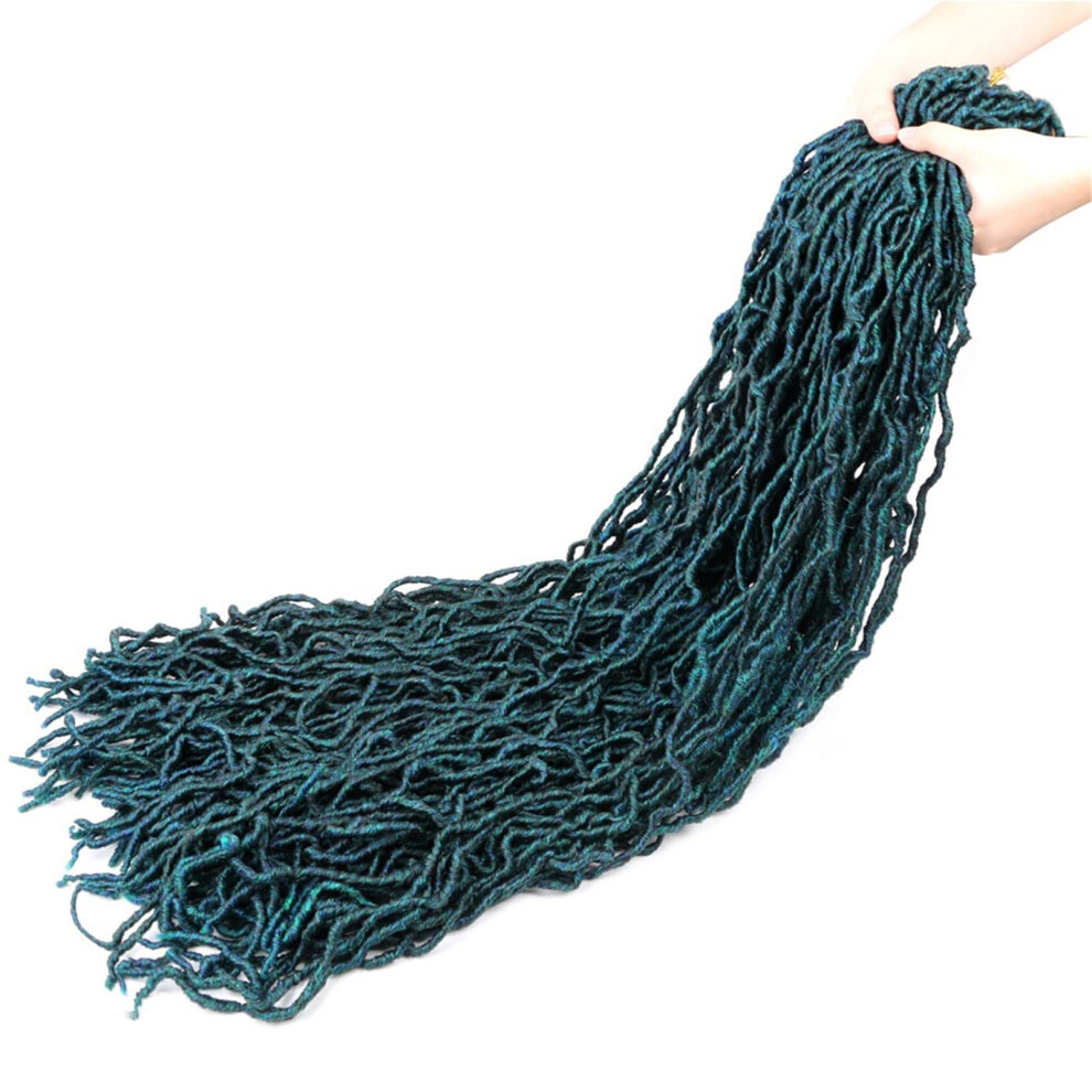 Unisex 36 Inch Blonde Goddess Locs Crochet Braids Hair Extensions With Soft Wavy Ends And Natural Roots