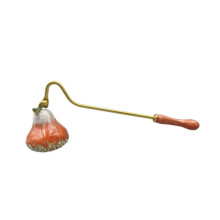 Candle Snuffer with Long Handle for Extinguishing Wick Flames, Sturdy Metal, Red