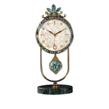 Table Clock Silent Metal Retro Desk Clock for Living Room Modern Home Decor Gift Large