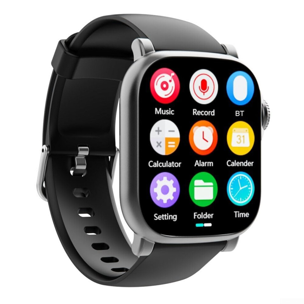 Mp3 Player Sports Watch 2.01Inch Hd Touchscreen, Avi Video Playback, Metal Build, Tf Card Slot 128Gb, 64Gb Black/Gray 9174973471479
